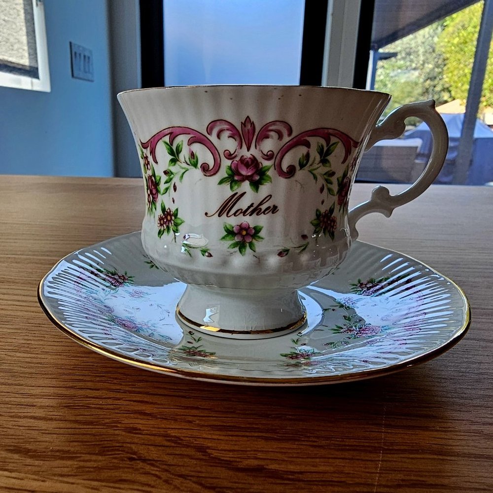 Vintage Royal Dover "Mother" Teacup and Saucer